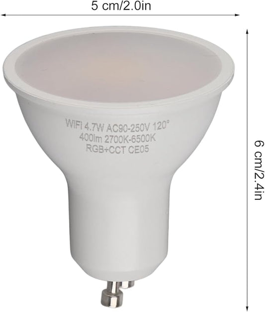 Smart LED Bulb, WiFi Dimmable Light Bulb with Voice Control and Timer, Compatible with Home, for Bedroom Living Room Office