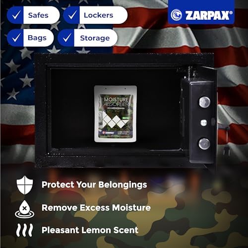 Zarpax Moisture Absorbers for Gun Safe 7.5 oz/212g - Dehumidifier Prevents Corrosion - Protects Gear - Desiccant Removes Excess Moisture - Set of 10