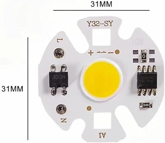 6Pcs Lampada Smart IC LED COB Chip 3W 5W 7W 9W 220V Y32 for DIY LED Light Bulb Downlight Spotlight Need Not Lighting Transformer(Warm White,110V_7W)