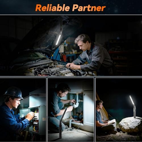 2Pack Magnetic Rechargeable LED Work Light/Flashlight for Mechanics