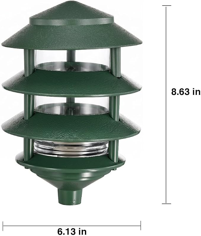 Nuvo SF77/324, Outdoor Pagoda Landscape Path Light, Landscape Light, Green