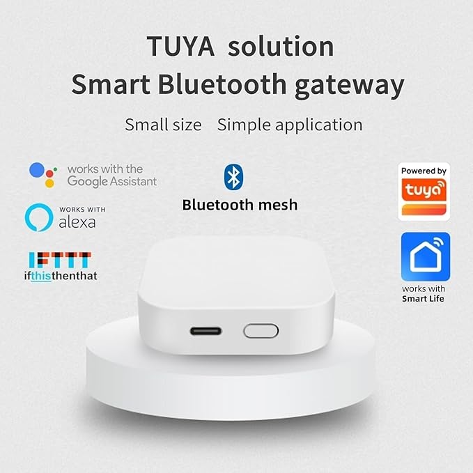 Smart Bluetooth SIG Mesh Wireless Hub Gateway, 2.4Ghz WiFi Only, Compatible with Alexa, Google Home, IFTTT, Works with Tuya/Smartlife APP for Home Automation Bluetooth Mesh Devices