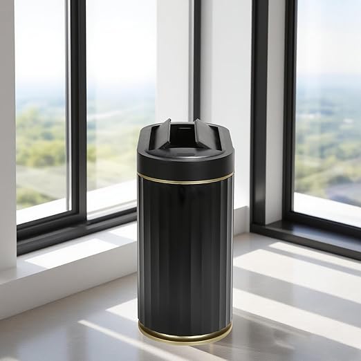 SYNCVIBE Bathroom Trash Can with Lid Butterfly 2 Gallon Sensor Trash can, IPX5 Waterproof Garbage Can, Automatic Slim Trash Bin, Under-Counter Wastebasket Bathroom Decor for Kitchen, Black Gold