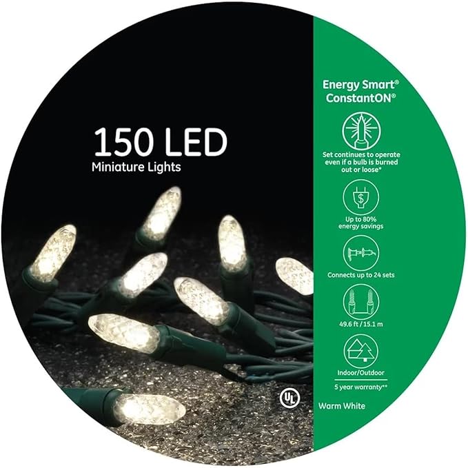 150 LED Mini Lights - Warm White (49.6 ft.) Economical (Smart) Energy