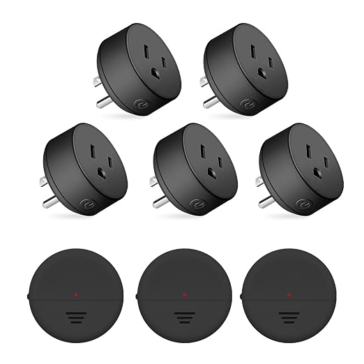 NineLeaf Wireless Motion Sensor Plug Outlet,260FT, 3Sensors 5Outlets