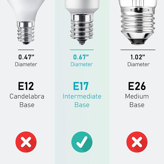 Maelsrlg E17 Intermediate Base LED Bulb, 6W (60 Watt Equivalent) G14 Globe Ceiling Fan Light Bulbs, Warm White 3000K, 600 Lumens, Non-Dimmable, Pack of 6