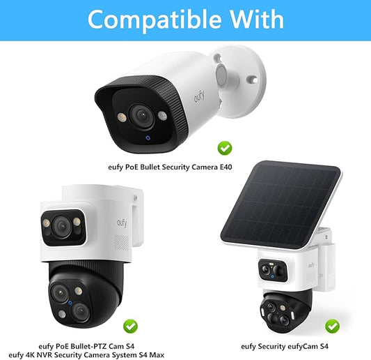 Gutter Mount Bracket Compatible with eufy PoE NVR Security System S4 Max,eufyCam S4 and eufy PoE Bullet-PTZ Cam S4 Security Camera (White)