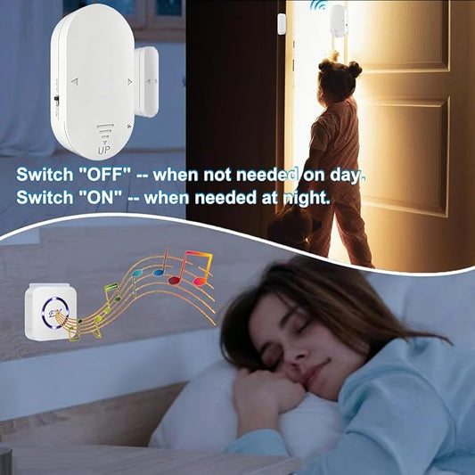 Wireless DoorBell Chime, Door Sensor Alarm When Open for Kids Safety, Home and Business, 500 FT Range, 58 Ringtones, 5 Adjustable Volume, On/Off Switch
