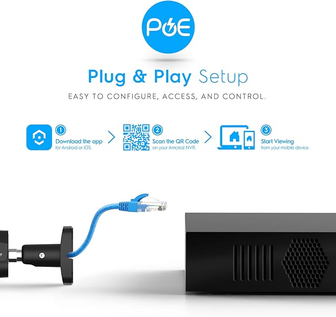 Amcrest 4K 8CH POE NVR (1080p/3MP/4MP/5MP/8MP) POE Network Video Recorder - Supports up to 8 x 8MP/4K IP Cameras, 8-Channel Power Over Ethernet Pre-Installed 2TB Hard Drive (NV4108E-2TB)