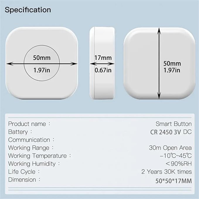 3X Tuya Zigbee Button Smart Scene Switch Intelligent Linkage Wireless Switch Automation Work with Smart Life