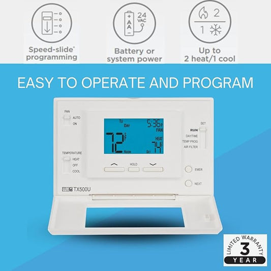 TX500U 5/2-Day Programmable Universal 2-Heat/1-Cool Thermostat