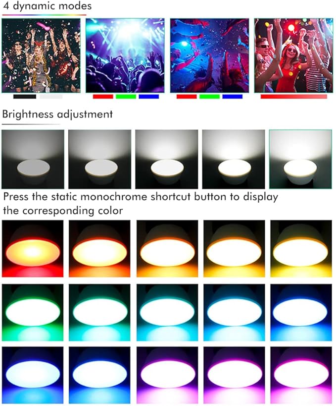 LED Light Bulbs RGB Light Cup 16 Color Changing E14 Smart Spotlight Bulb with Remote Control