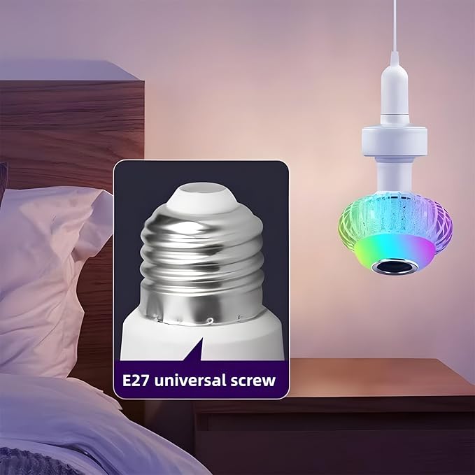 Bluetooth RGB Music Light Bulb, with Built-in Bluetooth Speaker, E27 Base Wireless Single Smart Light Bulb, Remote Control White+RGB Colors Speaker Bulb for Party, Home, Christma Decorations (1 Pcs)
