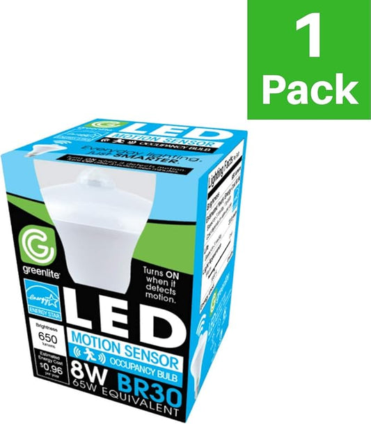 Greenlite BR30 E26 Medium LED Motion Activated Bulb Bright White 65 Watt Equivalence 1 Pk.