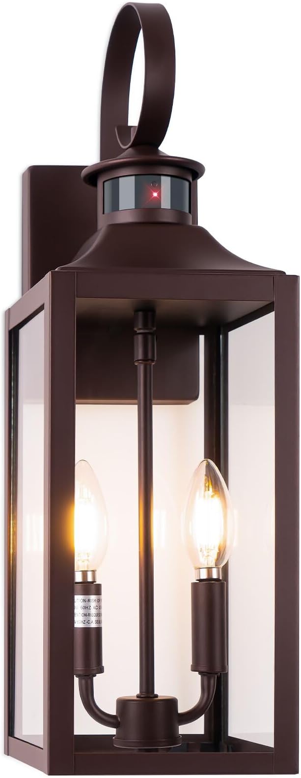 20" Large Oil Rubbed Bronze Motion Sensor Outdoor Wall Sconce Dusk to Dawn