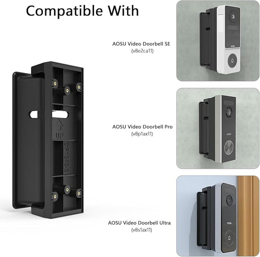 Holder for aosu Doorbell Camera Ultra V8S1AX11, Adjustable 0 to 90°Angle Mount for aosu Doorbell SE V8E2CA11, Corner Mount Wall Plate Mounting Bracket Kit Stand for aosu Doorbell Camera Ultra/SE/Pro