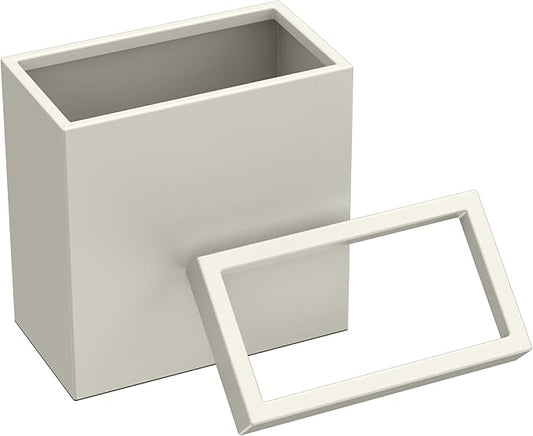Gatco Modern Rectangle Wastebasket, Matte Pearl - Stainless Steel Trash Can with Removable Lid, Leakproof, 3 Gallon Capacity for Bathroom, Bedroom, Kitchen, or Office