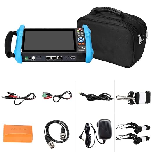 Koolertron 7" IPS Touch Screen 4K H.265 IP Camera Tester - IPC-9800 Plus,CCTV, CVBS, Analog Tester, Built-in WiFi, POE, HDMI, RJ45 TDR, Dual Window, 8GB TF Card, Firmware
