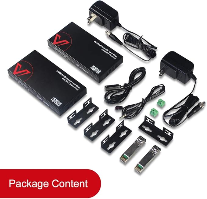 AV Access HDMI Over Fiber Extender 4K@60Hz 4:4:4, 1000ft Long Range Optical Transmission, EMI-Free, IR & RS232, for Commercial AV, Data Centers, Large Installations (4KEX300-F)