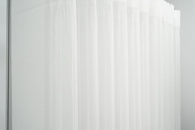 Motorized Sheer Vertical Blinds Work with Alexa Google Home, Light Filtering Smart Vertical Blind Sliding Door Blinds Remote Control Blinds for Sliding Glass Door Customize, Texture White