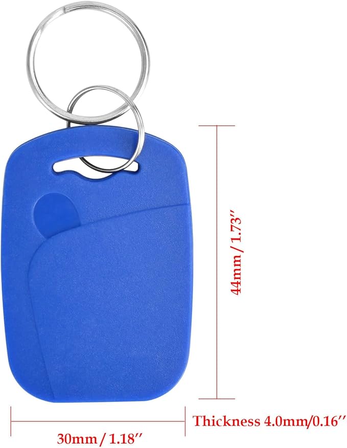 13.56MHZ RFID Key Fobs for Door Access RFID Tags IC Key Fob Programmable IC Card Keychain Pack of 50