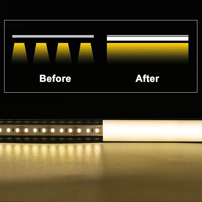 VST 6Pack 3.3 ft Black LED Aluminum Channel with Milky White Cover V Shape 16x16mm, Led Strip Light Track with Accessories for Led Strip Lights in Home Lighting
