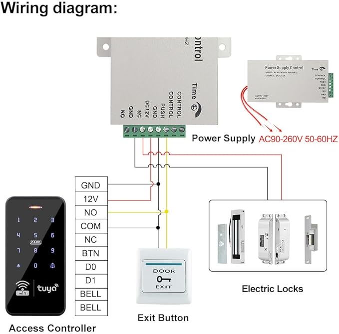 Waterproof Access Control Keypad Home Security System Tuya Smart Remote Unlock Including 10Pcs Key Rings