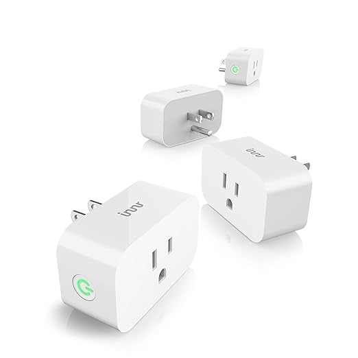 Innr Zigbee Smart Plug, Works with Philips Hue*, Alexa and SmartThings | Zigbee Repeater, Energy Monitoring, 4-pack