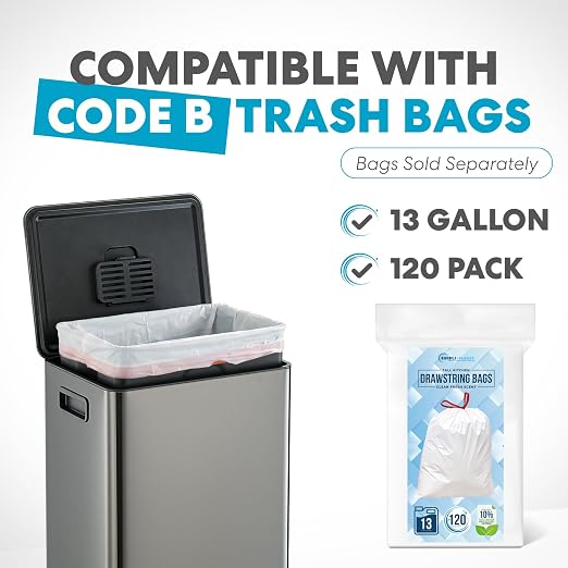 Simpli-Magic 13 Gallon / 50L Step Trash Can, Infinity Edge, Black
