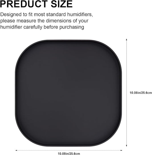 Silicone Humidifiers Drip Tray for LEVOIT, Dreo, ASAKUKI, Homvana Humidifiers, 10''x10'' Non-Slip & Leak-Proof Silicone Mat, Prevent Water Leakage and Protect Floor Surface (Black)
