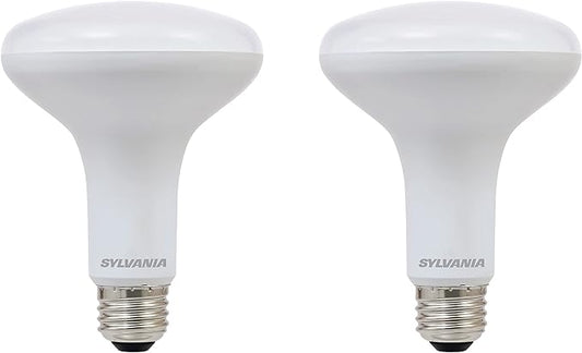 Sylvania LED Flood Light Bulb, BR30, 65W Equivalent, Efficient 9W, Dimmable, 10 Year, 650 Lumens, 3500K, Bright White - 2 Pack (78029)