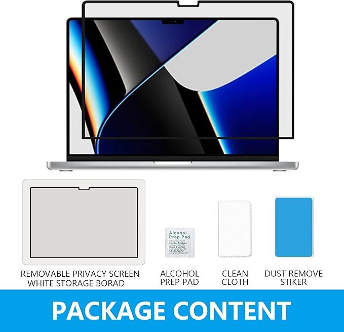 FILMEXT Privacy Screen for Macbook Pro 14 inch (2026-2021,M5 M4 M3 M2 M1), Removable Macbook pro 14.2" A3112 A3401 A2992 A2918 A2779 A2442 Privacy Laptop Screen Filter Anti-Spy/Anti-Glare/Eye Care