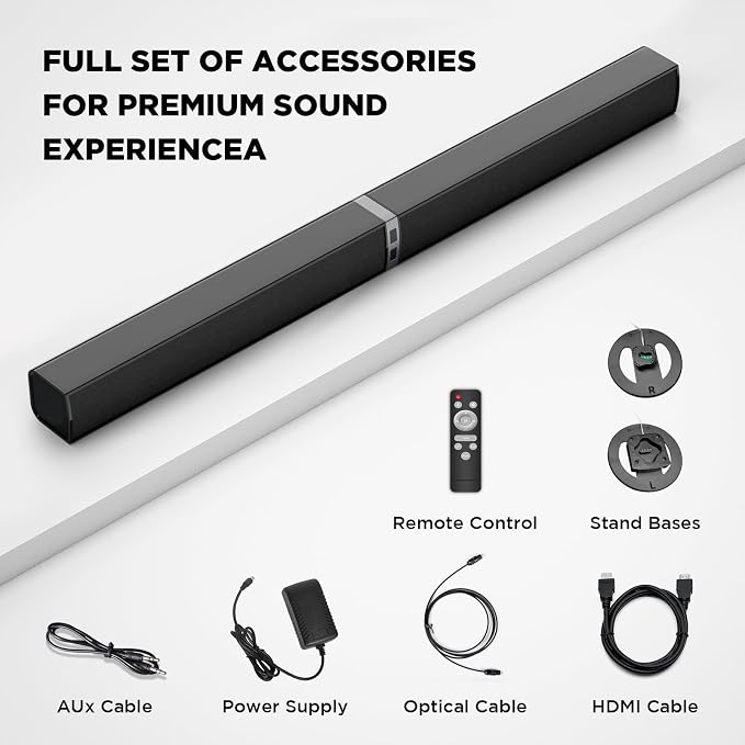 MZEIBO Sound Bar for Smart TV,80W Bluetooth Soundbar 2-in-1 Detachable TV Speaker with Bluetooth 5.0/ARC/Optical/AUX, Home Theater Surround Sound System for TVs