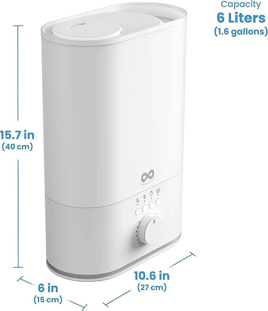 Everlasting Comfort 6L Humidifiers for Bedroom, Quiet 50HR Runtime No-Filter Supersized Cool Mist Humidifier Large Room for Whole House, Plants, Baby Nursery, Allergies, Dry Skin, Congestion, Indoor