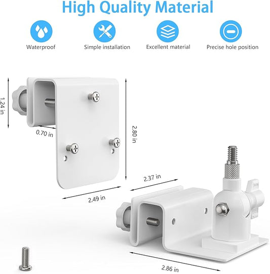 Gutter Bracket Mount for Reolink Argus PT 3MP/4MP/5MP/2K,Reolink Argus PT 4K/8MP, Reolink Go PT Ultra Camera and Solar Panel (1pack,White)