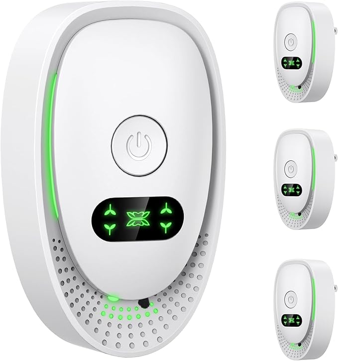 AMIR 4-Pack Plug in Air Ionizer & Air Purifier - Quiet Negative Ion Technology, Mini Portable Air Freshener for Home, Office, Bedroom, Kitchen, Bathroom