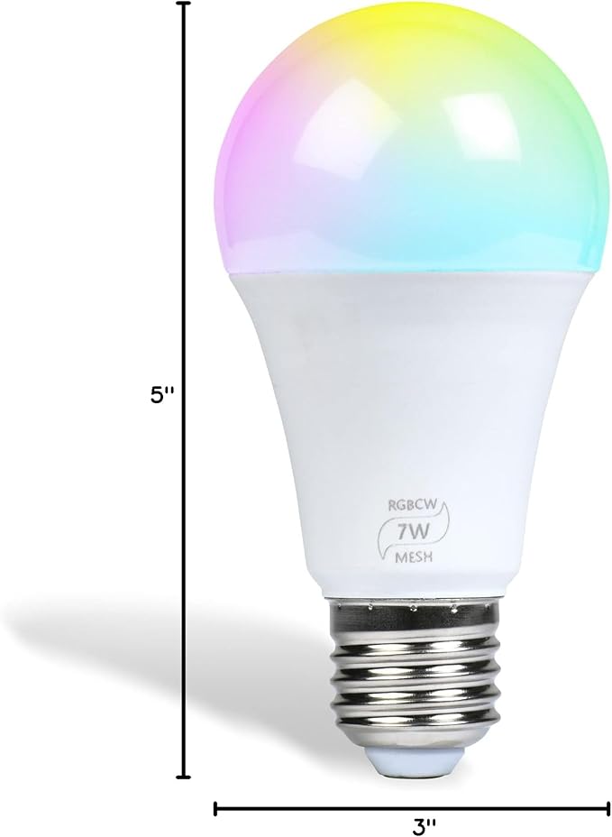 Flux FluxSmart - Bluetooth Light Bulb, Smart LED Bulb, Dimmable Smart Bulb, Smartphone-Controlled Hue Bulb with 16 Million Color Options, Compatible with iOS and Android Devices, 7W, A19, E26 Base