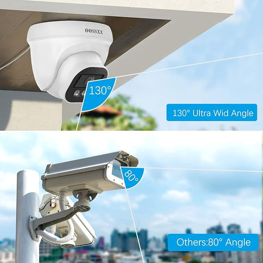 (2026 Update) 4K PoE Security Camera System, 6 Wired Dome Cameras Outdoor Indoor, 130° Wide Angle, 8CH NVR with 2TB HDD, Built-in Mic, Free App Remote Access, No Monthly Fee, 45 Days Recording
