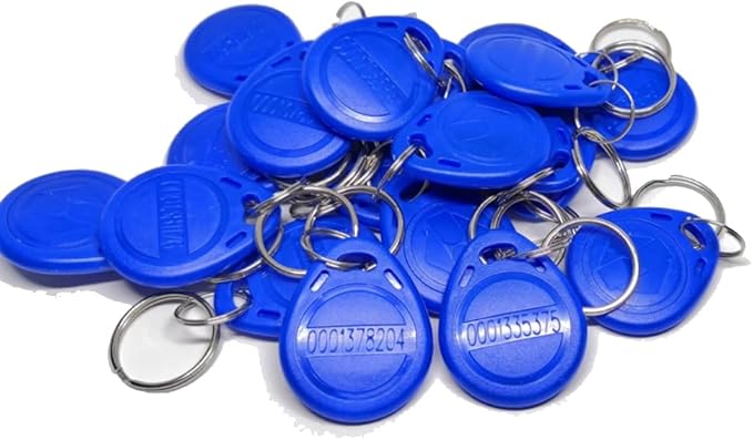 RFID 125KHz Blue Keychain ID Access Card Proximity Card Tag for Access Control Systems (10-Pack)