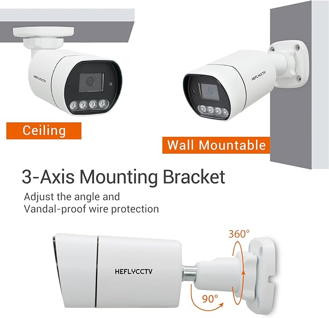 1080P Bullet Security Camera 2MP 4 in 1 TVI/CVI/AHD/CVBS Analog CCTV Wired Surveillance Cameras 2.8mm Lens IP67 Waterproof IR Night Vision Hybrid Bullet BNC Camera for Outdoor Indoor