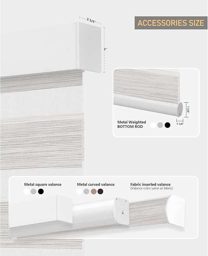 ACMEART Motorized Zebra Blinds,Smart APP & Remote Control 95% Blackout Shades,Compatible with Alexa,Custom Size Electric Window Blinds for Bedroom/Home/Office (Classical Light Beige)