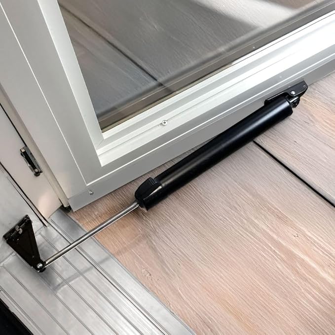 Ideal Security 9700 Heavy Pneumatic Touch & Hold Storm and Screen Door Closer for Wood, Aluminum, and Vinyl Doors, Silent and Smooth Closing, 11.5", Black