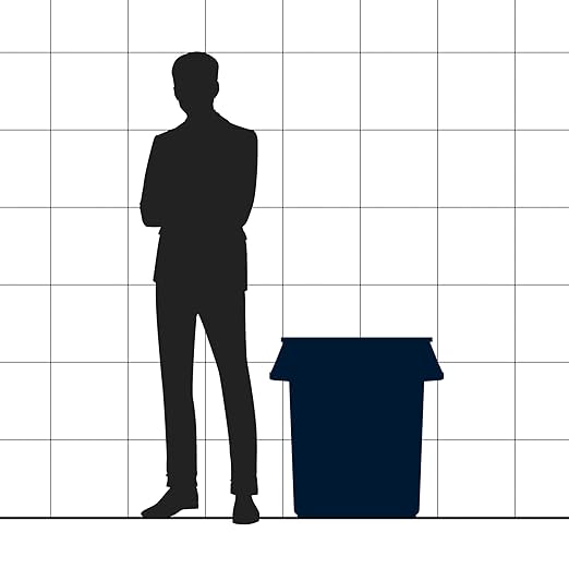 32 Gallon Black Round Commercial Trash Can with Lid, Heavy-Duty Food Grade NSF Certified, Perfect for Restaurant, Office, School, Garage, Backyard, Workshop, Warehouse