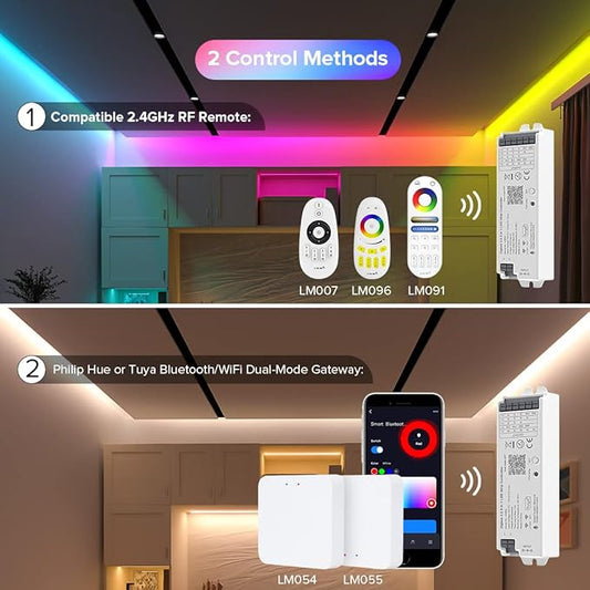 SEZO LM052 ZigBee 3.0 LED Strip Controller Monochrome CCT RGB RGBW RGBCCT 5in1 Lights Controller Compatible with LM054 Bridge Tuya Gateway/Alexa/Google Assistant (Require ZigBee Gateway)