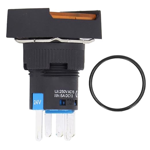 Push Button Switch 16mm Self Locking Design (Yellow)