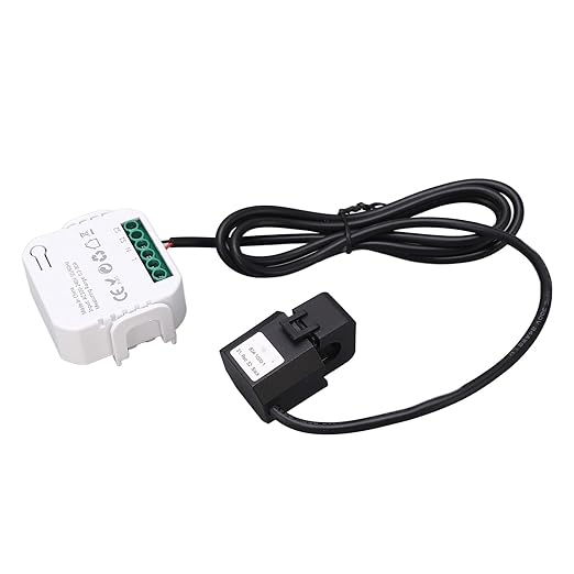 Fafeicy Smart WiFi Electricity Meter with Clamp, 80A Power Consumption Monitor, Remote Control, Overload Protection, Energy Management, Black