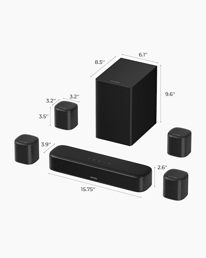 ULTIMEA 7.1ch Sound Bar with Subwoofer, Surround Soundbar for Smart TV