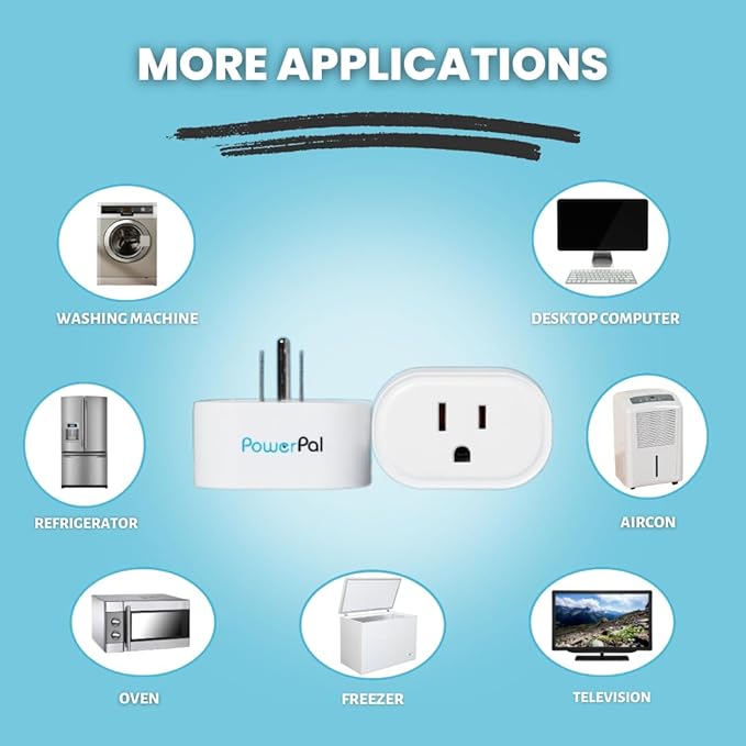 Power Pal Power Monitoring Device. Smart Plug with Power Outage Notifications via Text or Email. Monitors Power Within The Location, with or Without Connected Devices