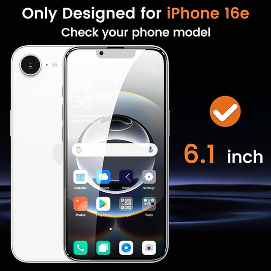 Lesakit 3+3 Pack Privacy Screen Protector for iPhone 16e 6.1-Inch with 3 Pack Camera Lens Protector, Anti Spy Tempered Glass Film 9H Hardness Bubble Free Case Friendly