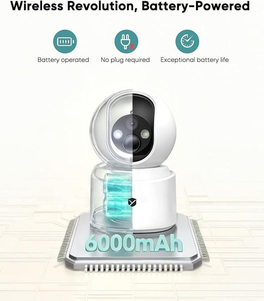 Pet Camera, Indoor Camera Wireless, 2.5K 4MP Home Monitor for Dog Kids Elderly Cat, 355° Pan Tilt, Color Night Vision, 2.4/5GHz WiFi, Motion Alerts, 2-Way Audio
